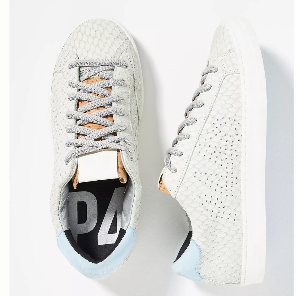 P448 John Margot Embossed Leather Sneakers Sky Size 41 / 11 NEW